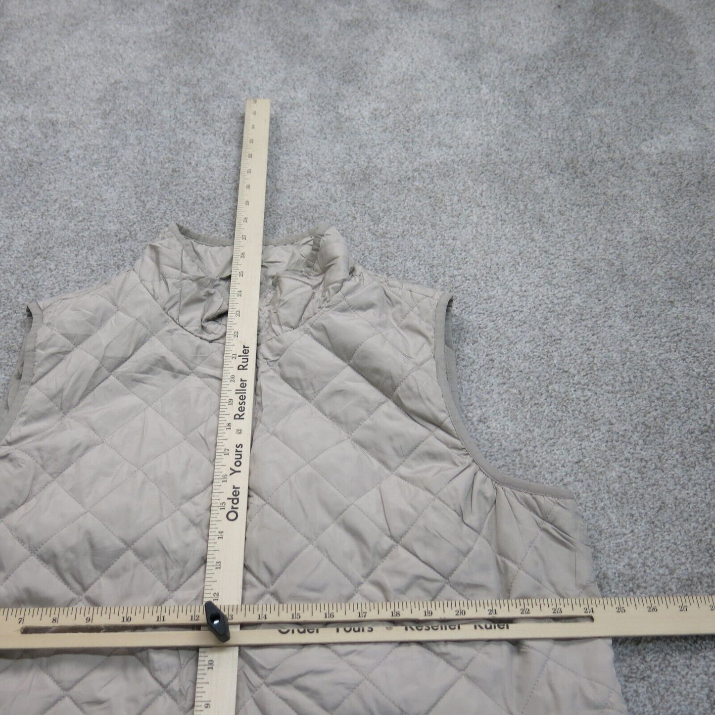 Old Navy Womens Full Zip Up Vest Jacket Mock Neck Sleeveless Beige Size  XXL
