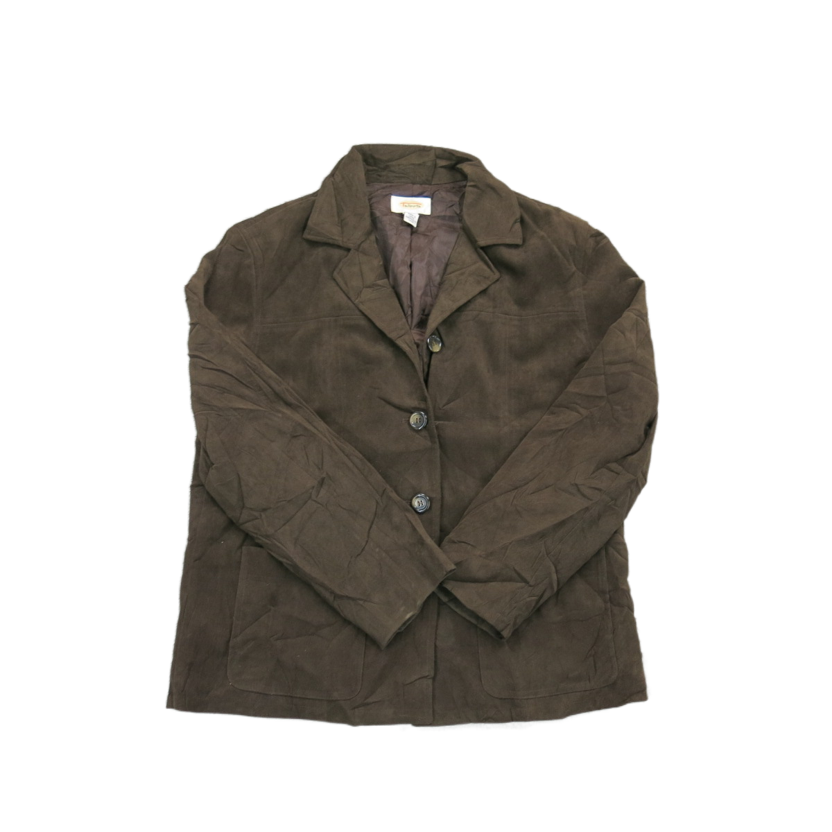 Talbots Womens Blazer Coat Jacket Single Breasted Long Sleeves Brown Size Small