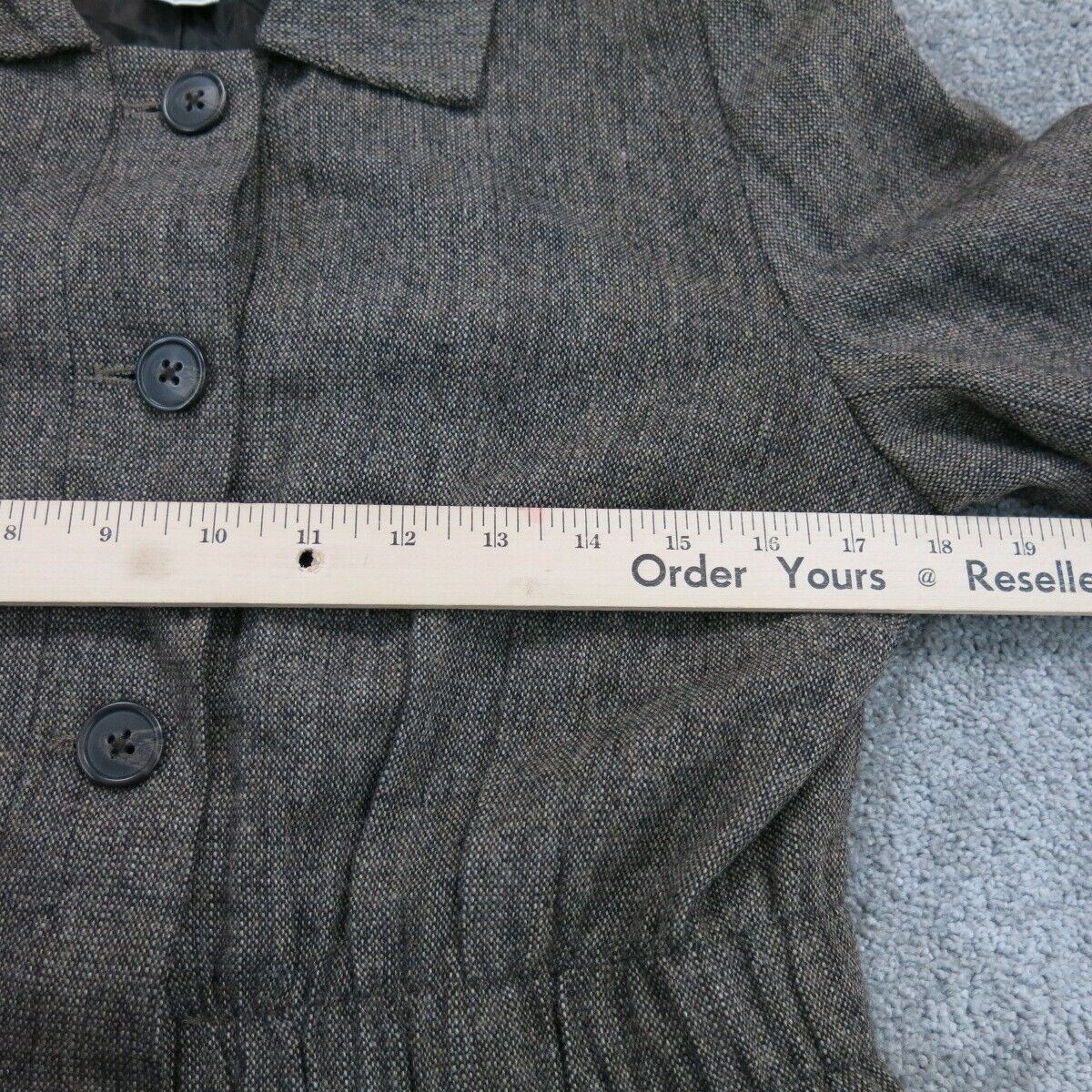 Geoffrey Beene Sport Womens Blazer Coat Tie Waist Long Sleeves Gray Brown SZ 10