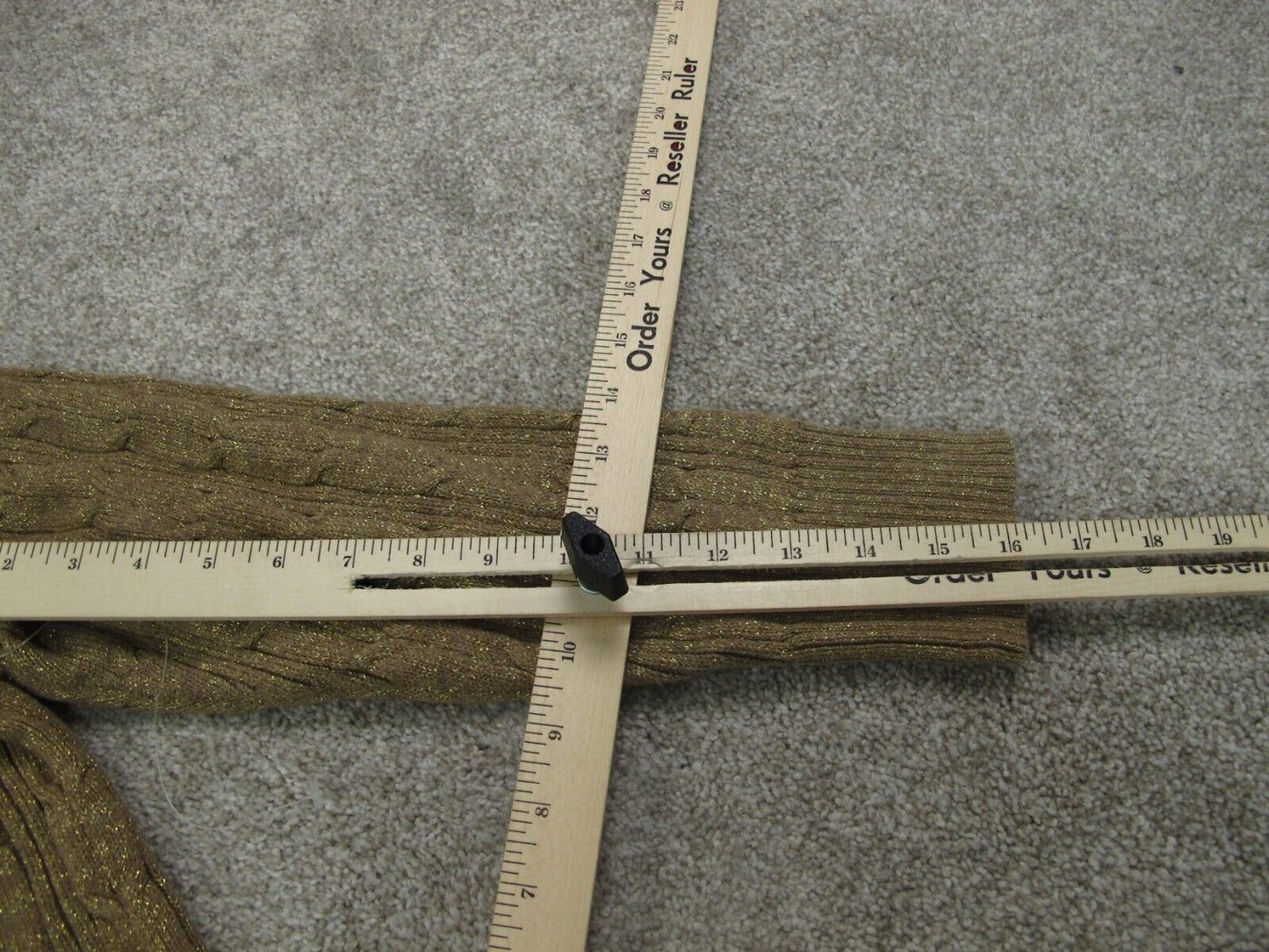 St Johns Bay Womens Pullover Sweater V Neck Long Sleeve Cotton Green Brown SZ 2X