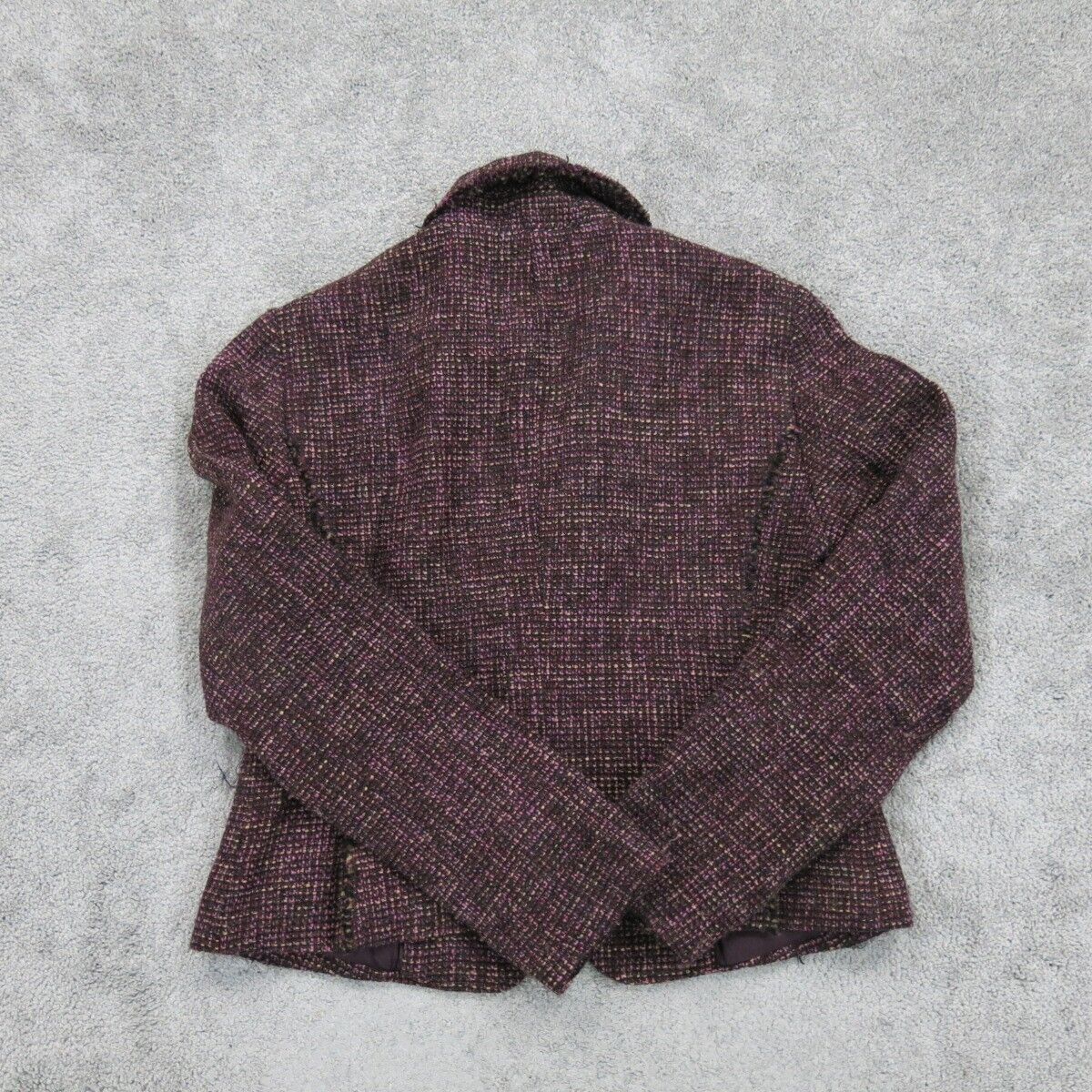 ANN Taylor Womens Tweed Coat Jacket Single Breasted Long Sleeves Pockets Red 6
