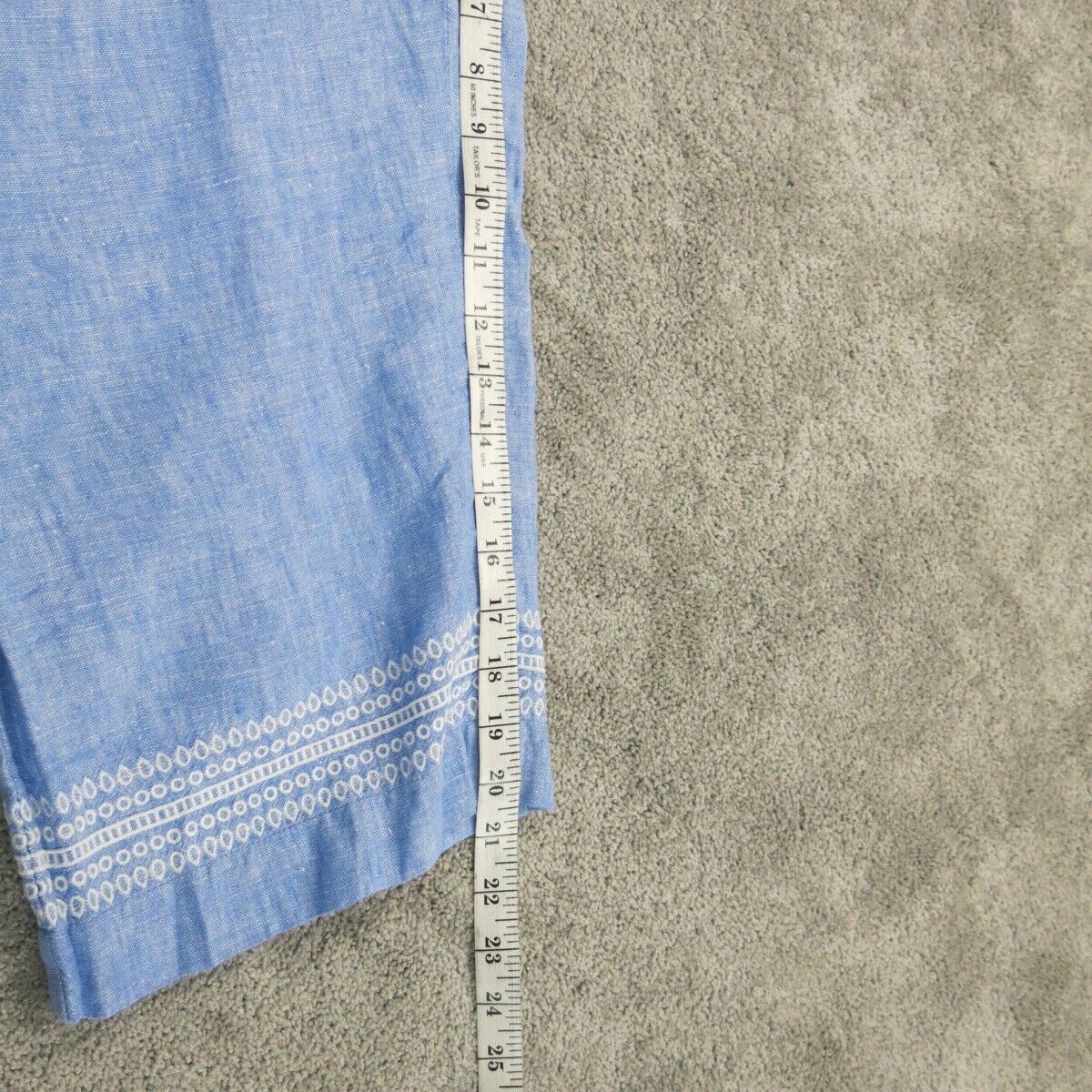 Talbots Womens Sweatpant High Rise Drawstring Waist Embroidered Hem Blue Size 6P