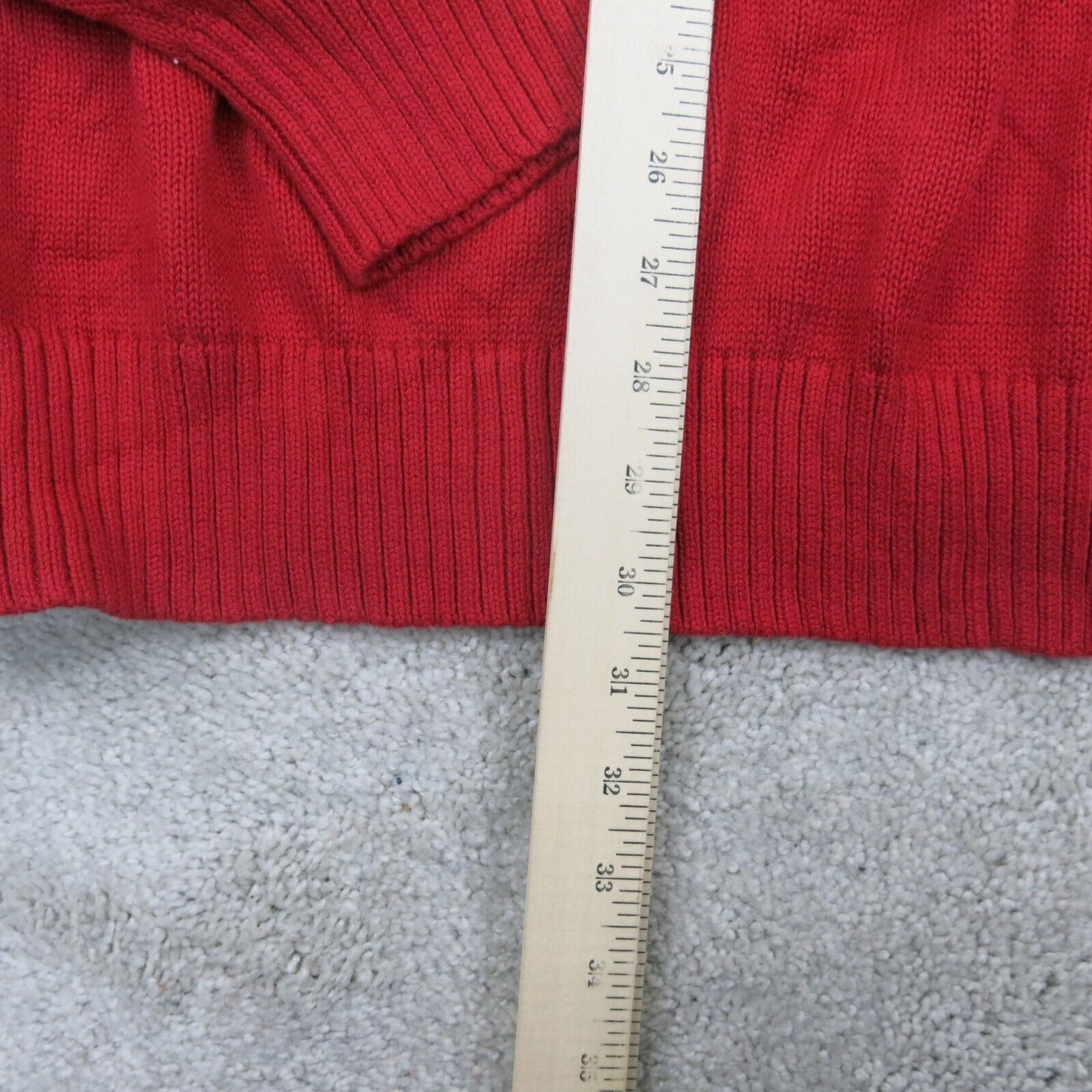 St Johns Bay Mens Pullover Sweater Reindeer Long Sleeves Crew Neck Red Size XL