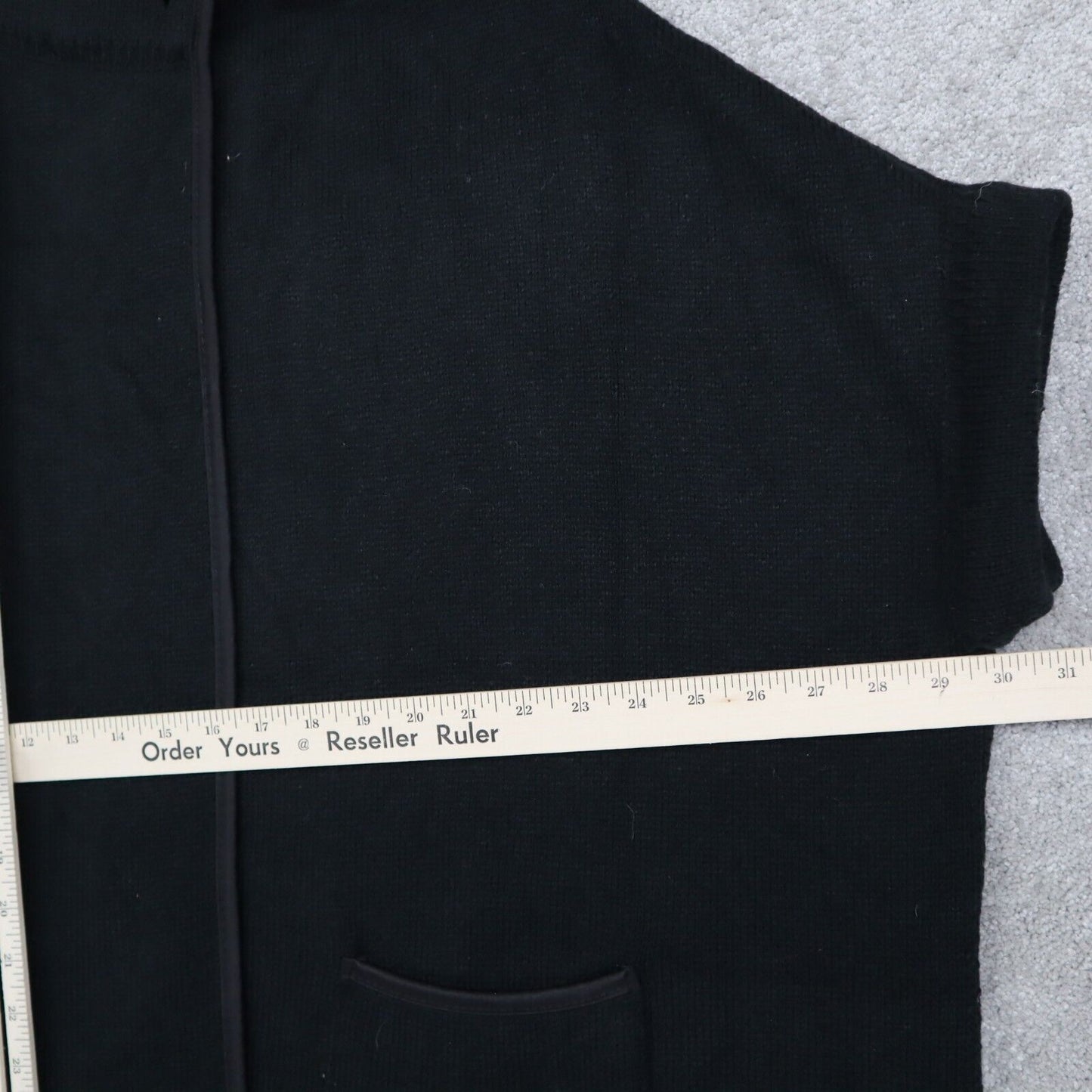 NWT Lauren Conrad Womens Cardigan Knit Sweater Cap Sleeve Pockets Black One Size