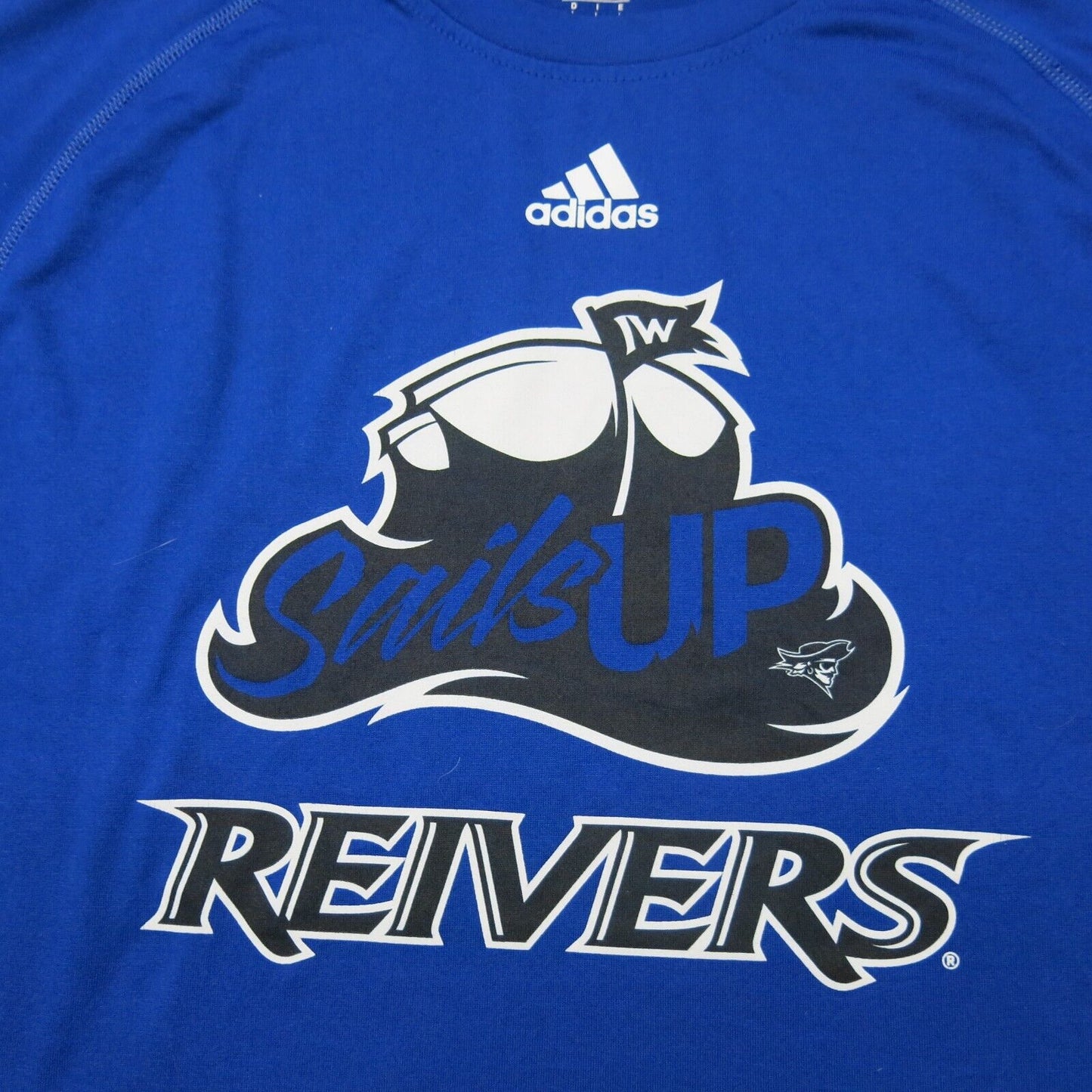 Adidas Mens Sweatshirt Crew Neck Long Sleeves Climalite Reivers Blue Size Large