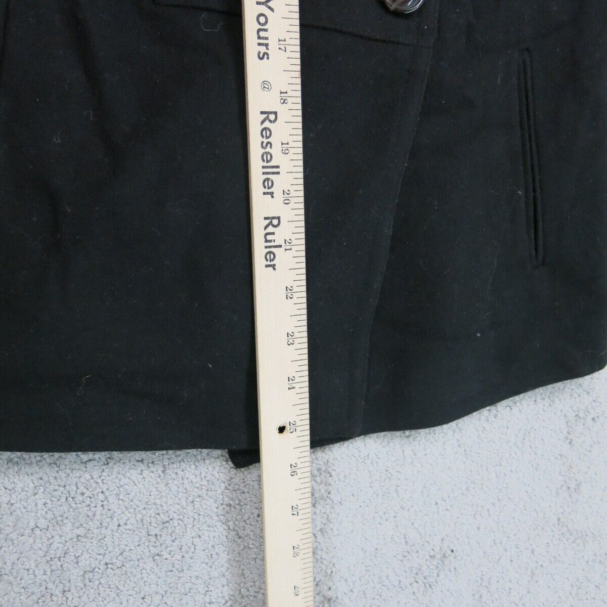 Banana Republic Womens Pea Coat Jacket Long Sleeves Pockets Black Size Medium