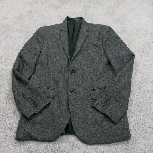 H&M Mens Blazer Coat Single Breasted Long Sleeves Pockets Black Size 38R