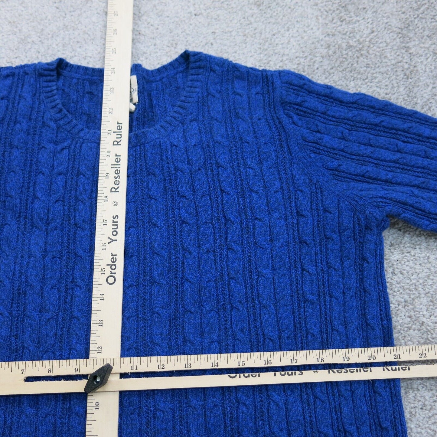 ST Johns Bay Womens Pullover Sweater Knitted Round Neck Cotton Blue Size X Large