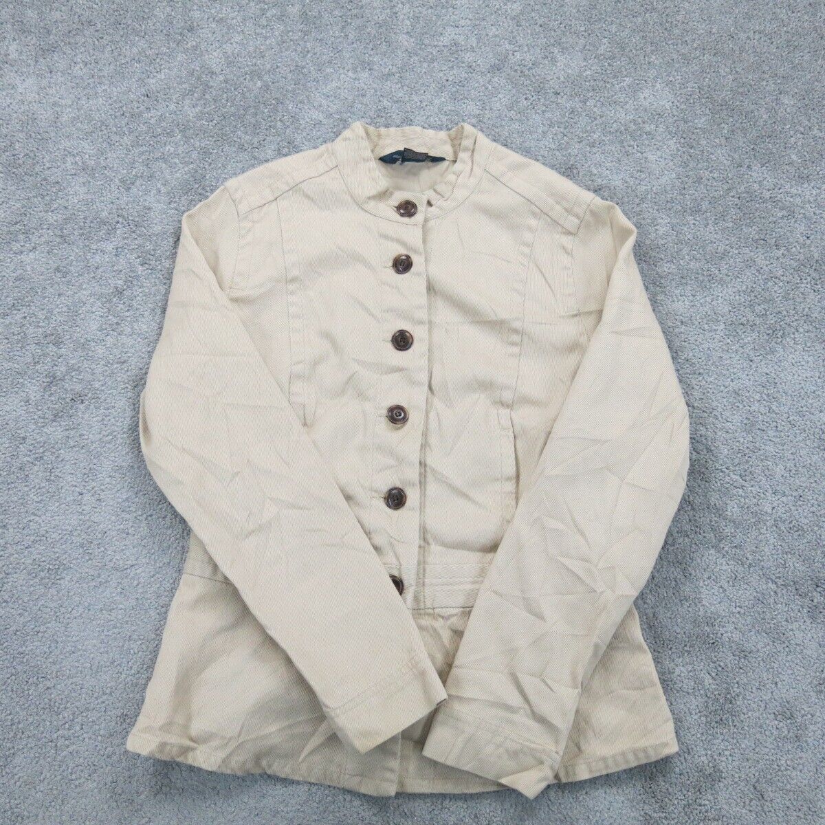 Dockers Mens Button Up Scrub Jacket Single Breasted 100% Cotton Beige Size M