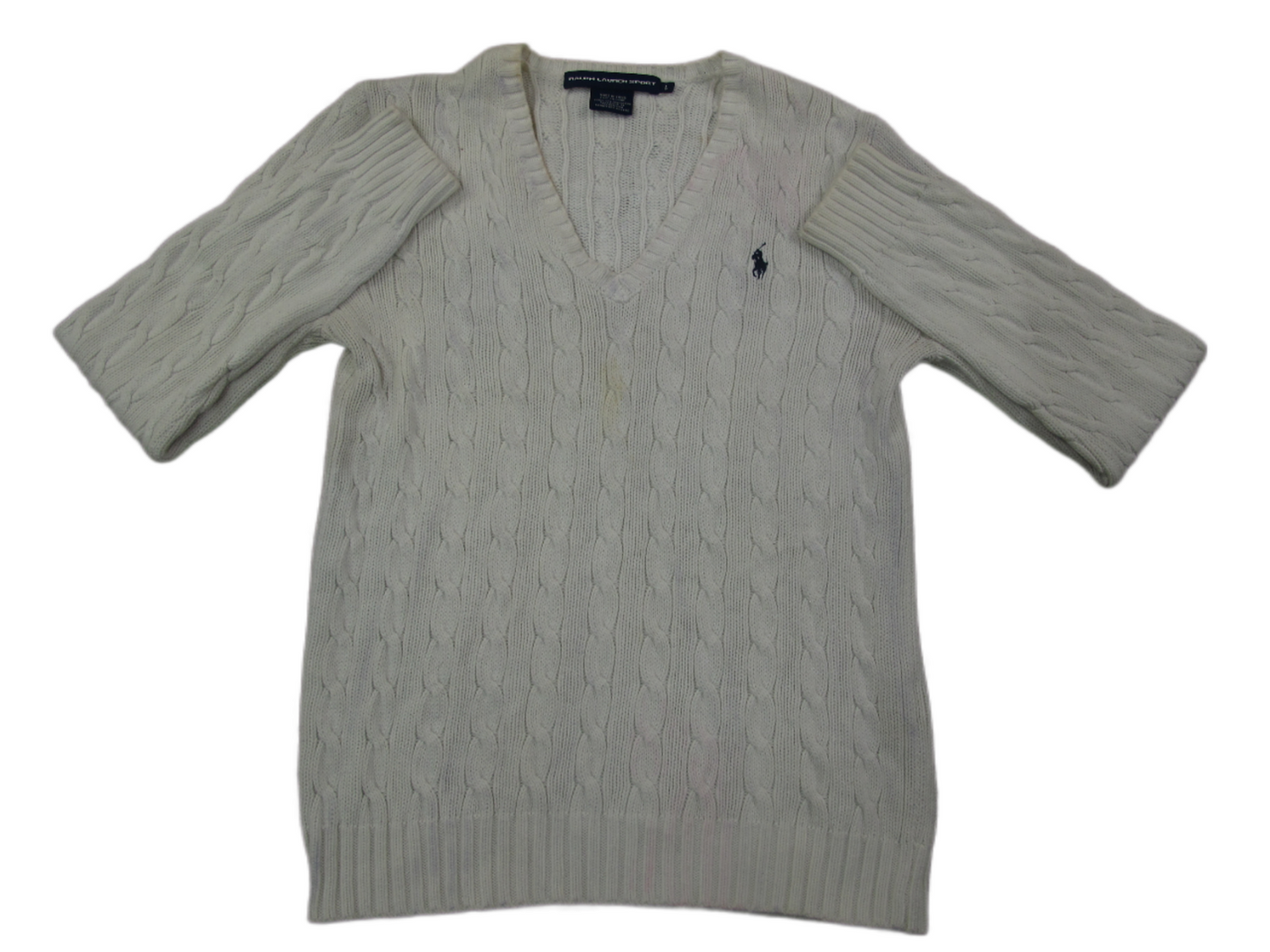 Ralph Lauren Womens Pullover Knitted Sweater Long Sleeves White Size Large