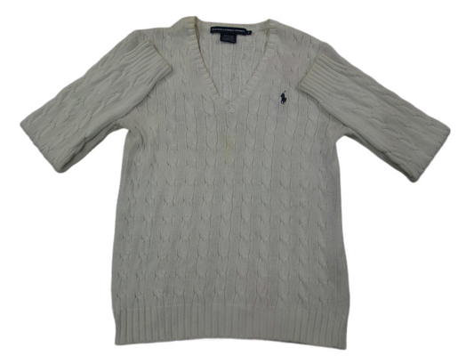 Ralph Lauren Womens Pullover Knitted Sweater Long Sleeves White Size Large