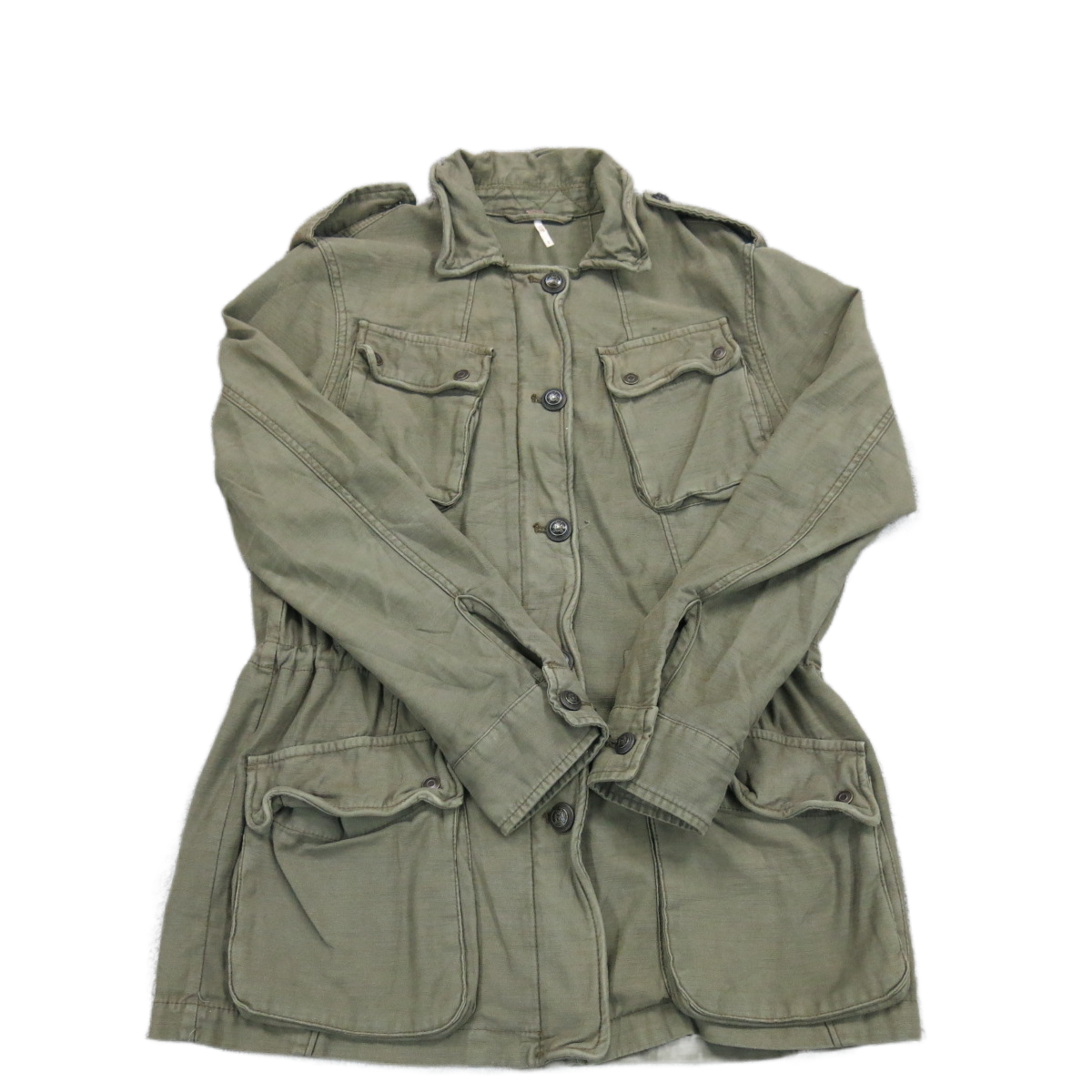 Fabletics Womens Trench Coat Single Breasted Long Sleeve Clay Green Size S/P