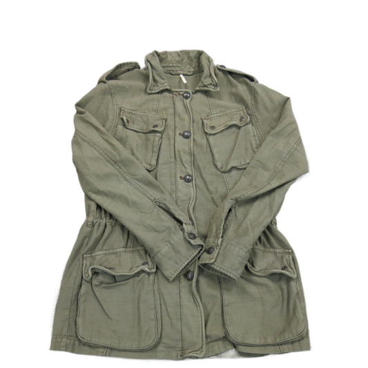 Fabletics Womens Trench Coat Single Breasted Long Sleeve Clay Green Size S/P