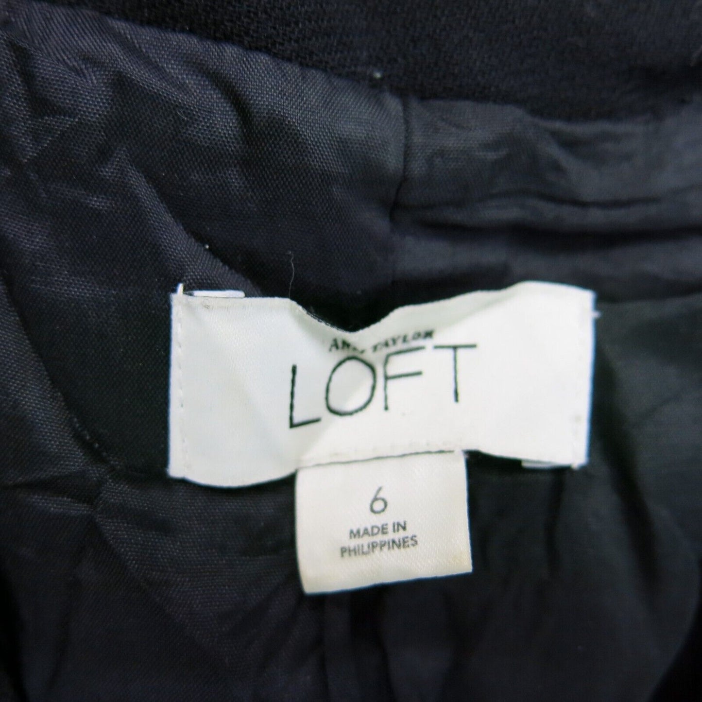 Ann Taylor Loft Women Blazer Coat Single Breasted Long Sleeve Pockets Black SZ 6