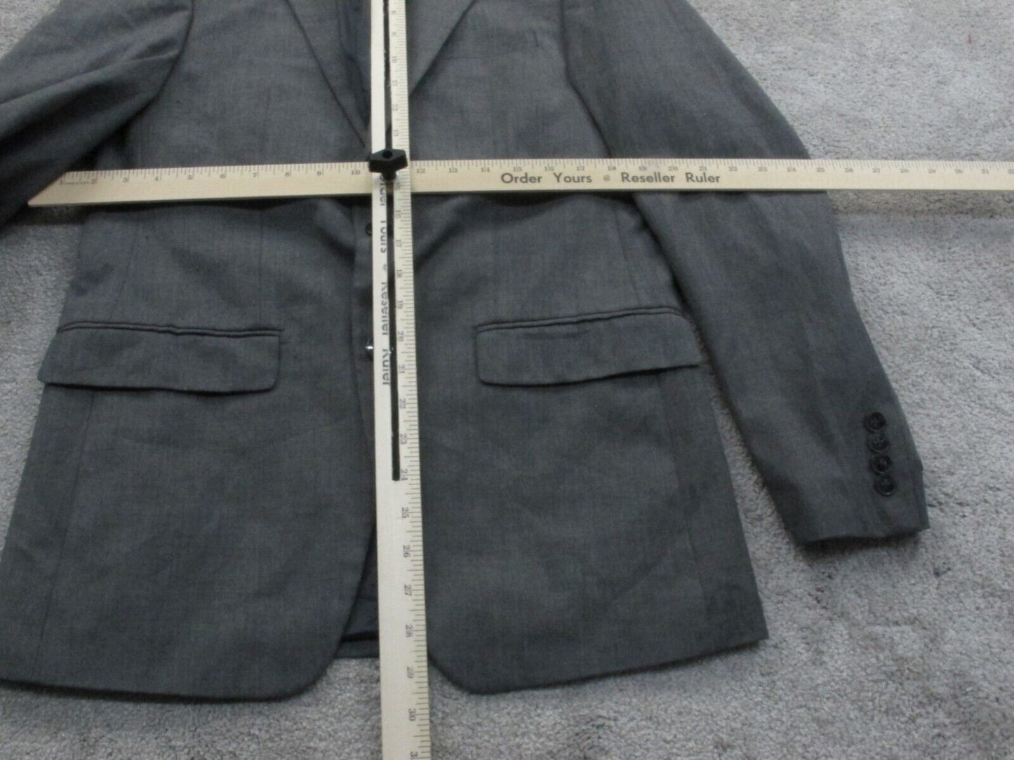 Calvin Klein Mens Blazer Coat Single Breasted Long Sleeves Charcoal Size 38R