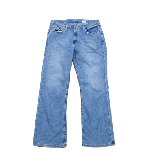 Levis Mens Straight Leg Jeans Mid Rise Flat Front Five Pockets Blue Size 12S