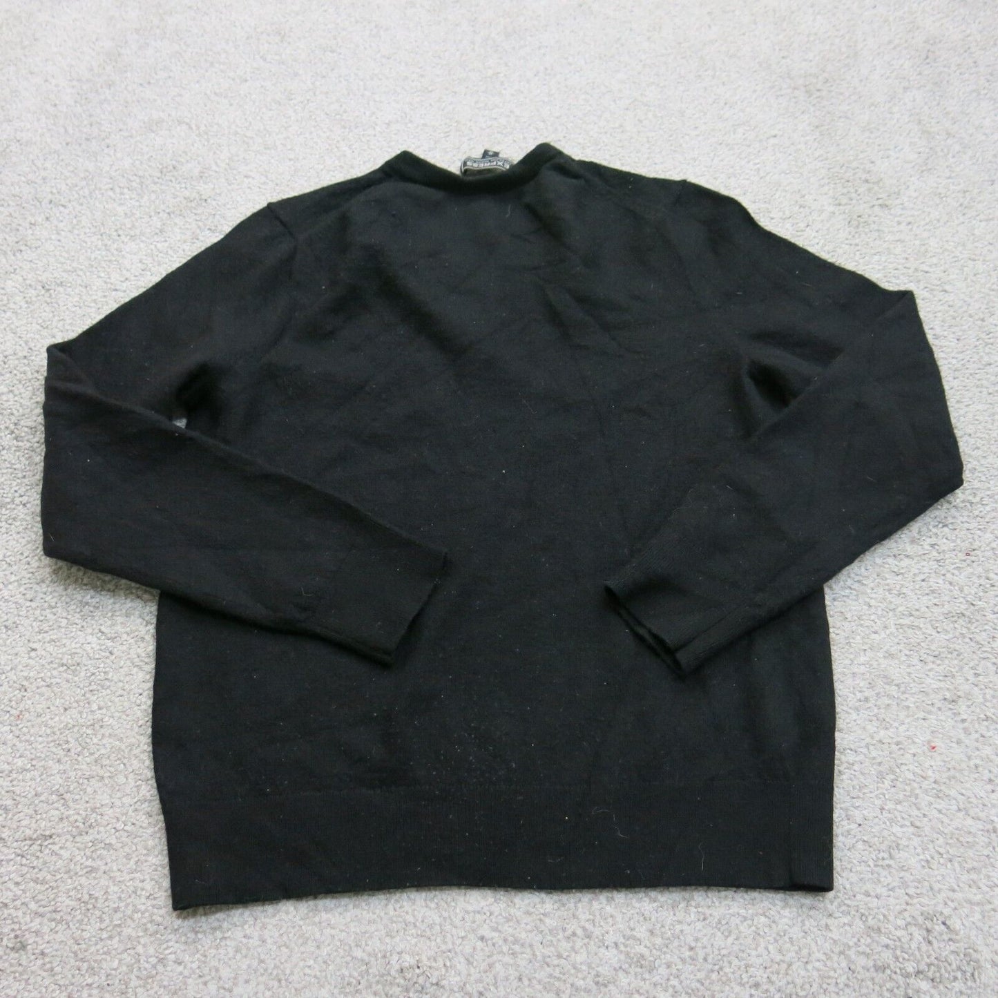 Express Womens Pullover Sweater V Neck Long Sleeves Solid Black Size Medium