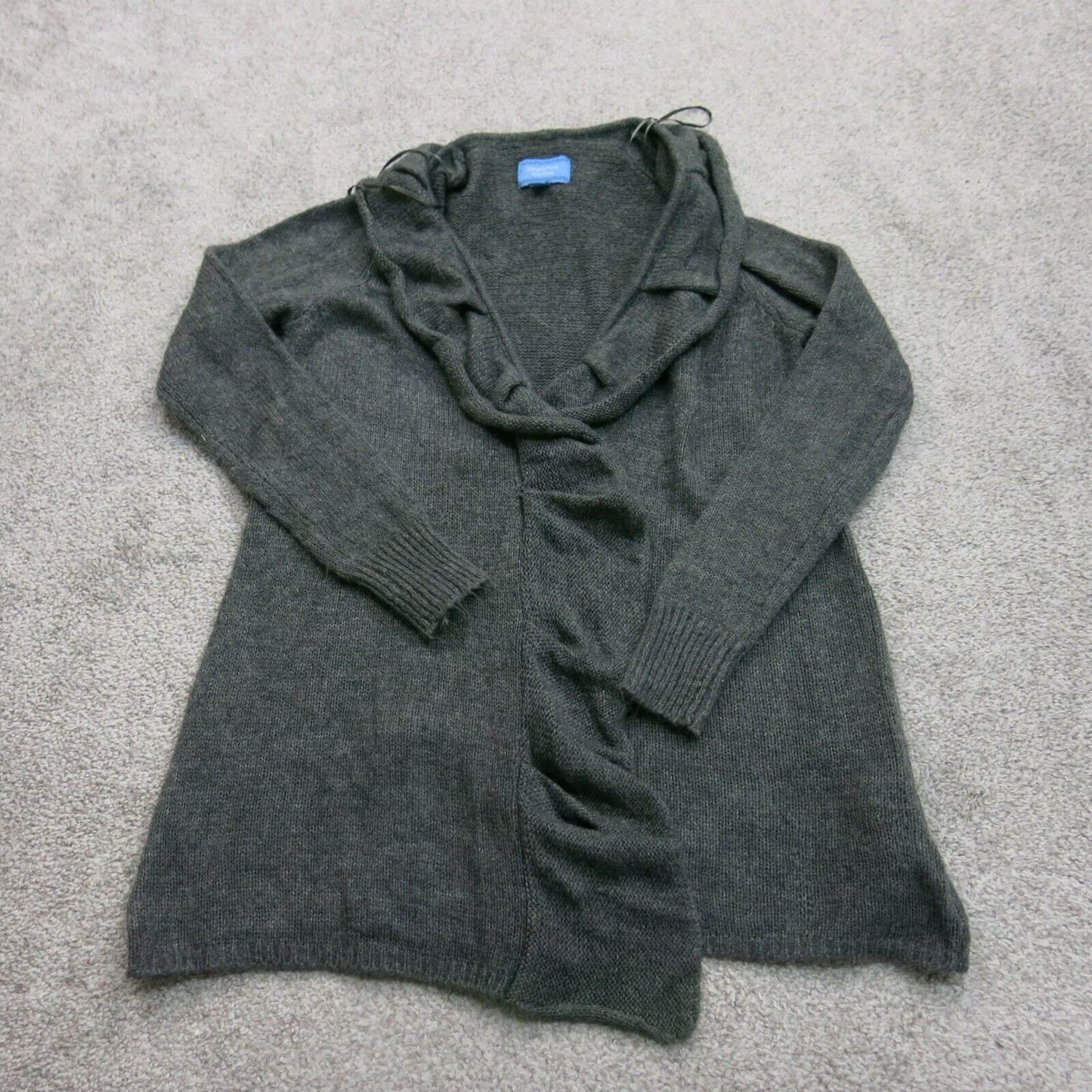 Simply Vera Vera Wang Womens Cardigan Sweater Open Front Charcoal Black Size XS
