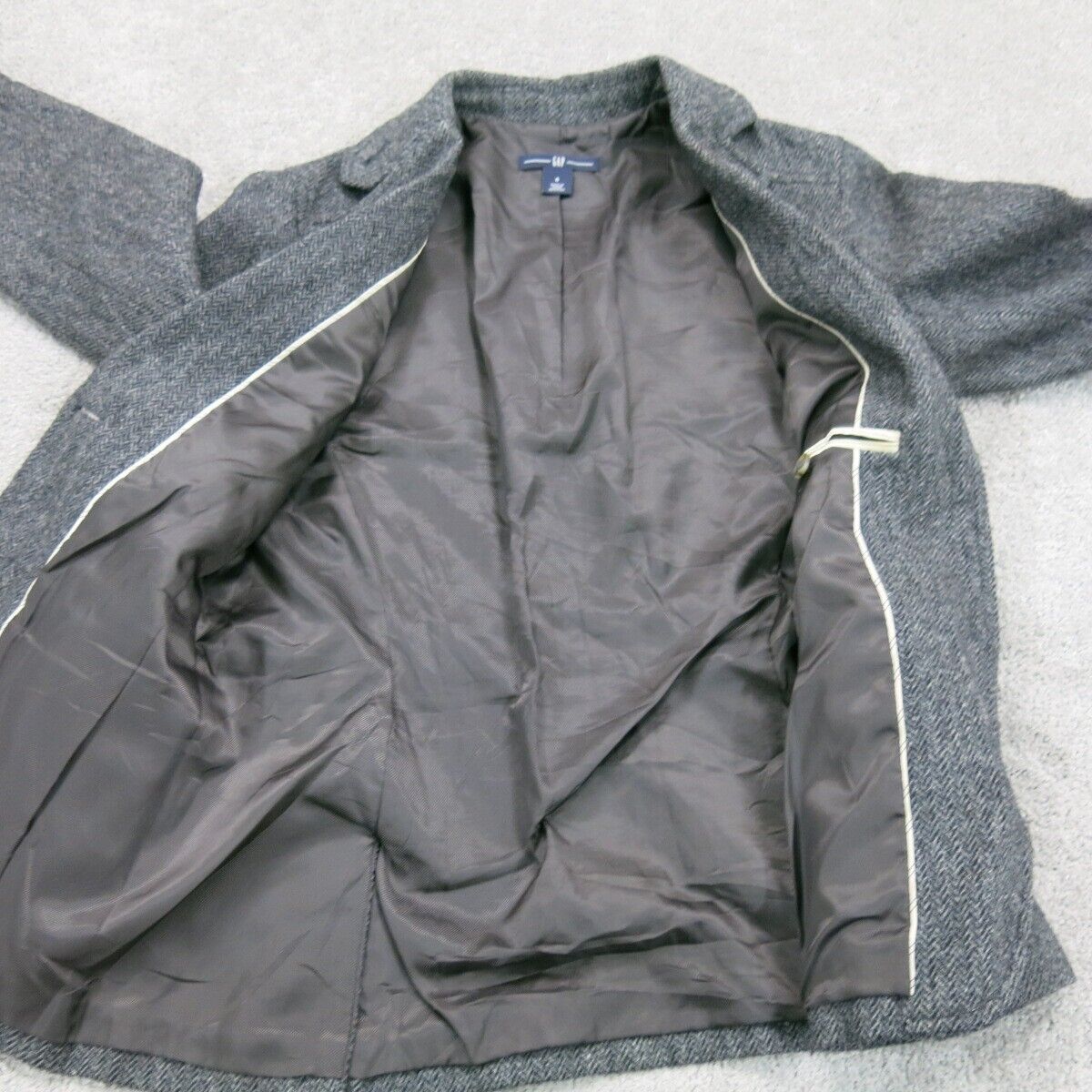 Gap Womens Blazer Coat Single Breasted Long Sleeves Pockets Black Size 6