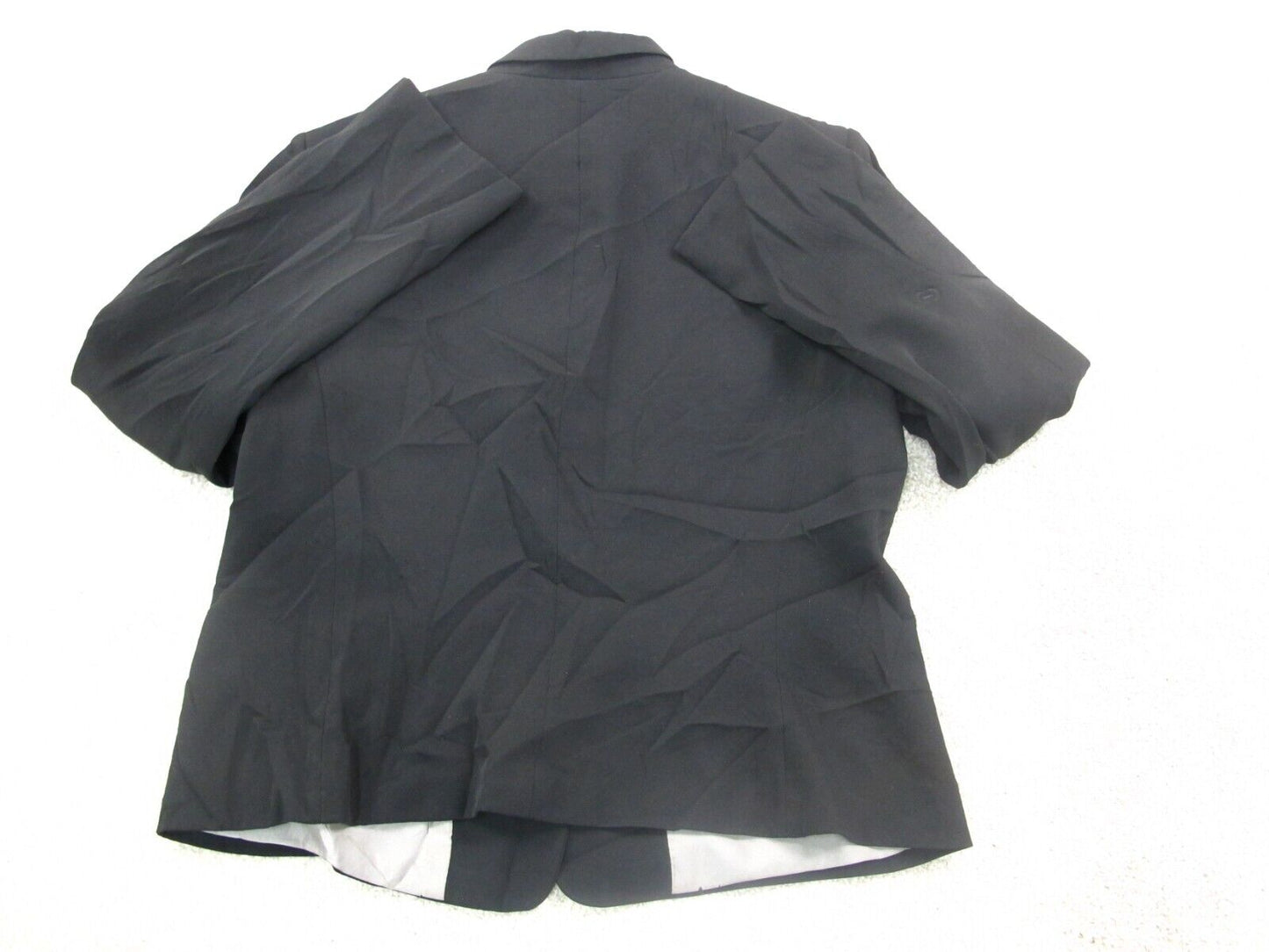 Tahari Womens Blazer Coat Long Sleeves Front Button Pockets Black Size 14