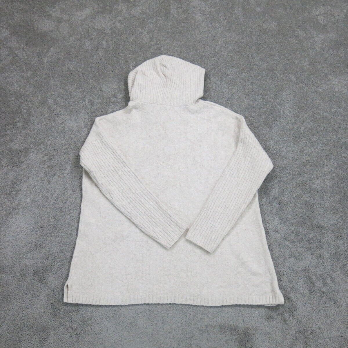 Pure Jill Womens Hoodie Sweater Knitted Long Sleeve Off White Size Medium