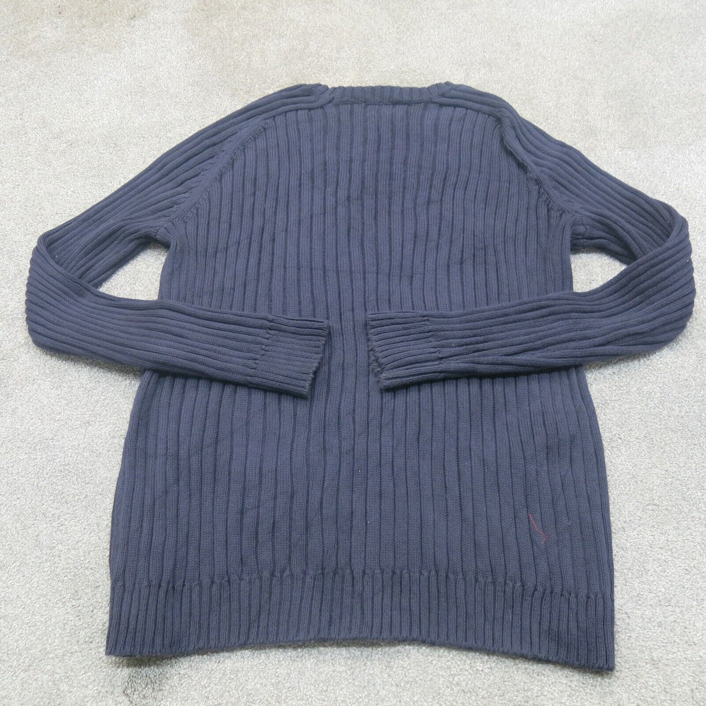 Lands End Women Pullover Sweater Knitted Crew Neck Long Sleeves Blue SZ L(42-44)