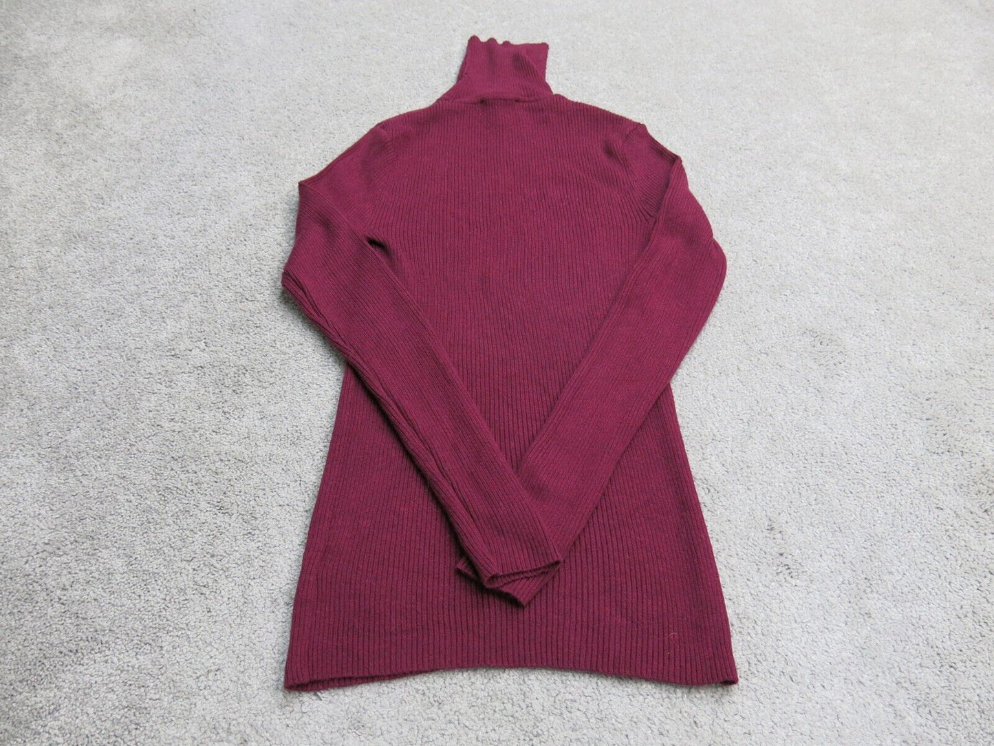 Express Womens Pullover Knitted Sweater Long Sleeves High Neck Maroon Size S