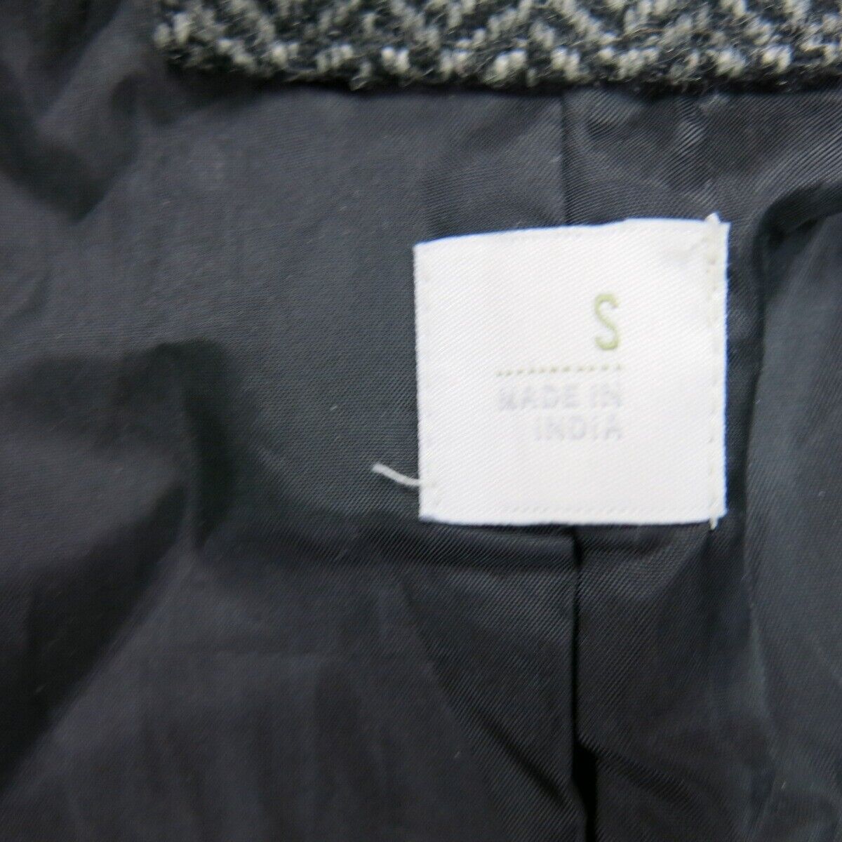 Womens Pea Coat Long Sleeve Double Breasted 2 Hand Pocket Black Size Small