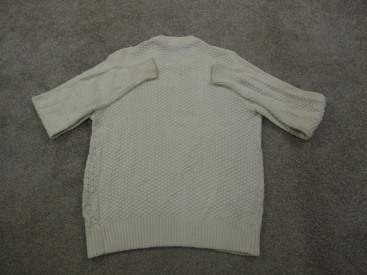 L.L. Bean Women Pullover Sweater Long Sleeves Knitted Crew Neck Ivory Size Small
