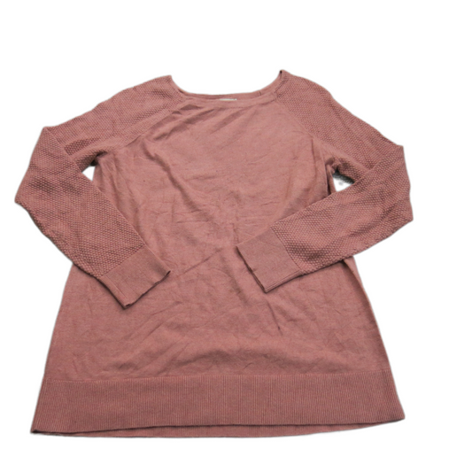 Loft Womens Pullover Knitted Sweater Long Sleeve Boat Neck Pink Size Large