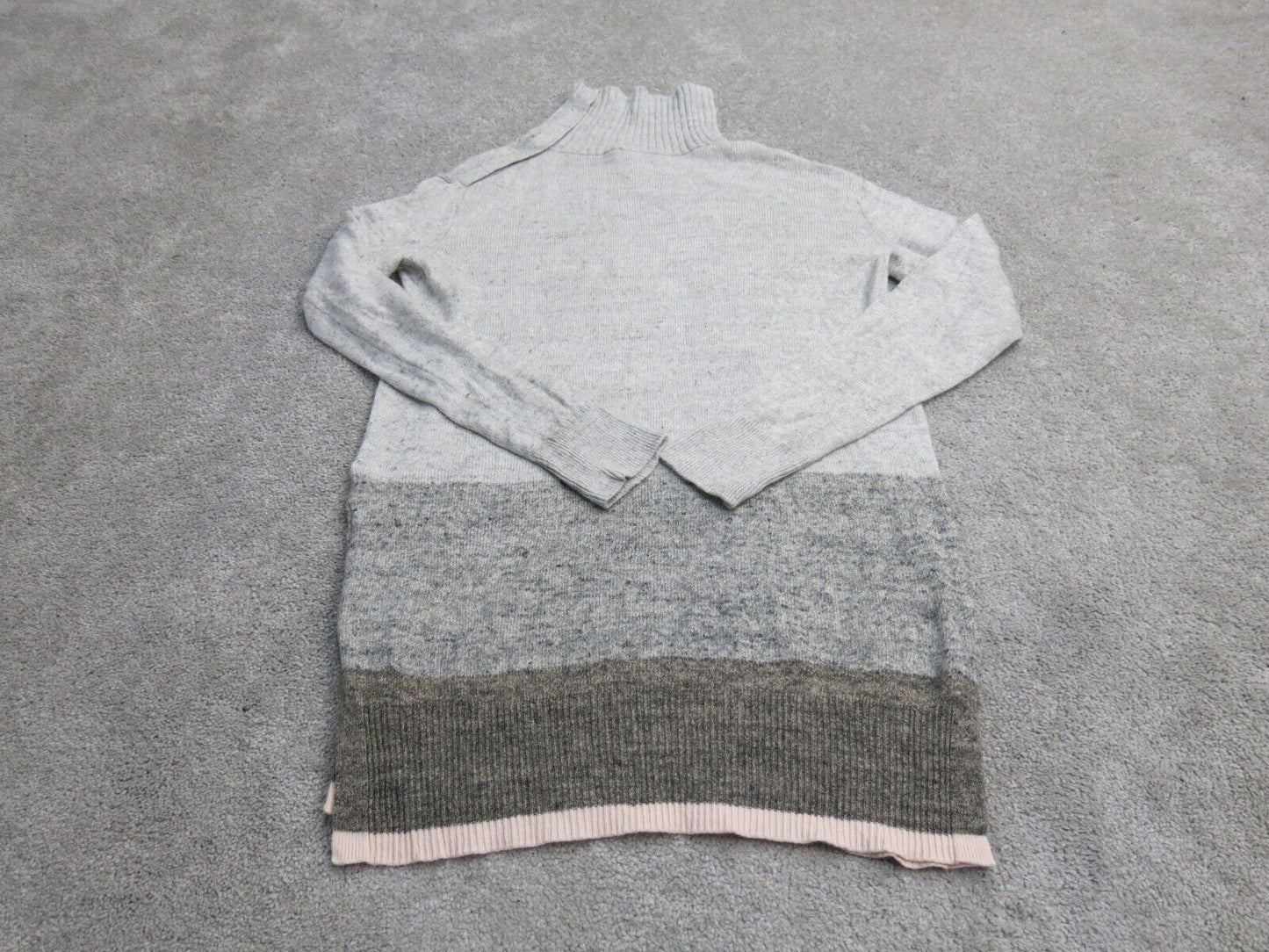 Gap Womens Pullover Sweater Knitted Mock Neck Long Sleeves  Gray Size XS