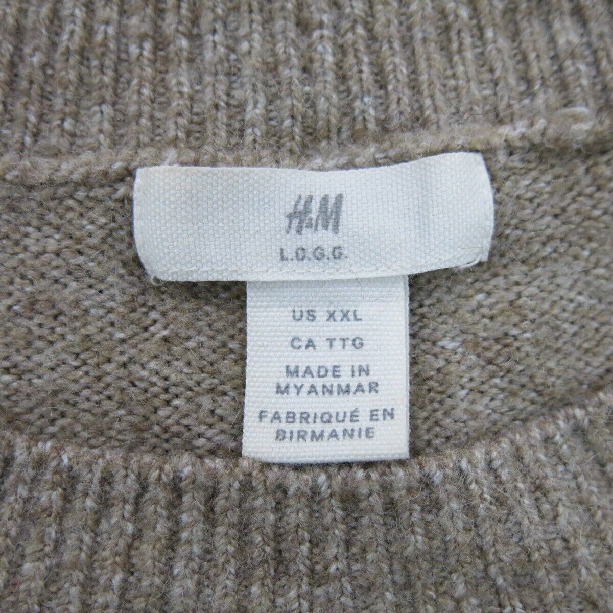 H&M Womens Pullover Sweater Crew Neck Knitted Long Sleeves Pink White Black XXL