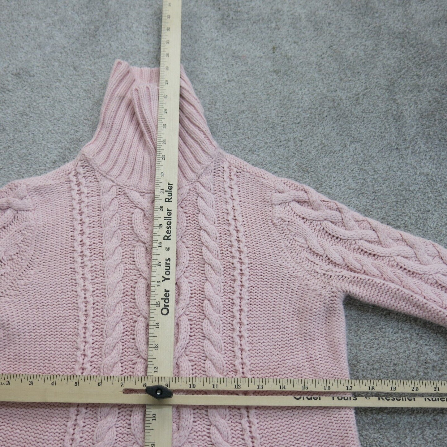 ST. Johns Bay Womens Pullover Sweater Knitted Long Sleeve High Neck Pink SZ P M