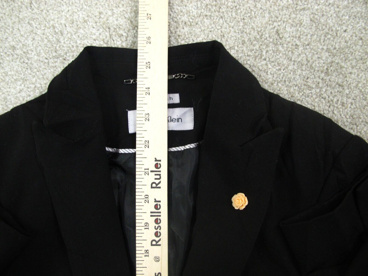 Calvin Klein Women Blazer Coat Long Sleeves Single Breasted Pockets Black Size 4