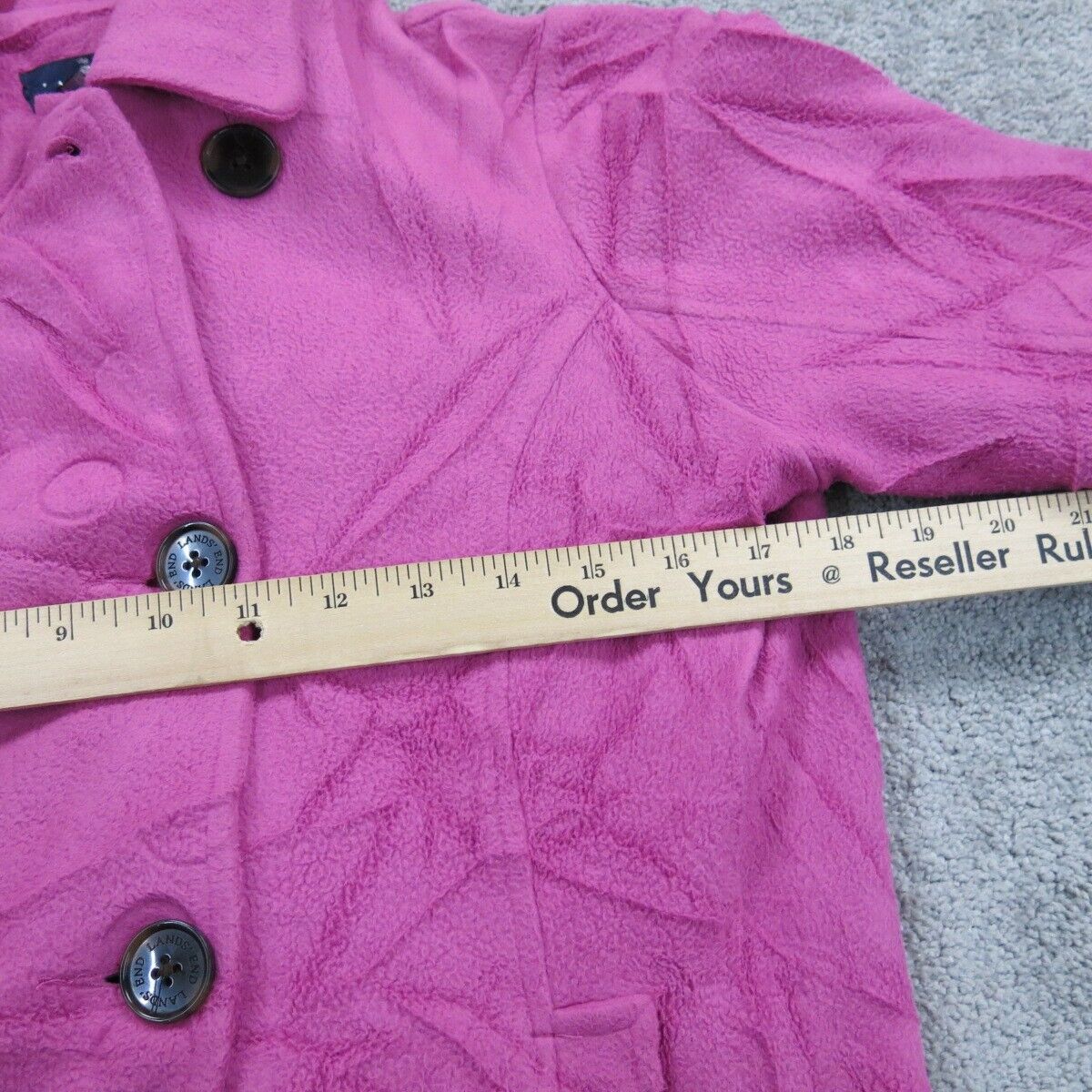 Lands End Womens Pea Coat Double Breasted Long Sleeve Pockets Pink Size Small