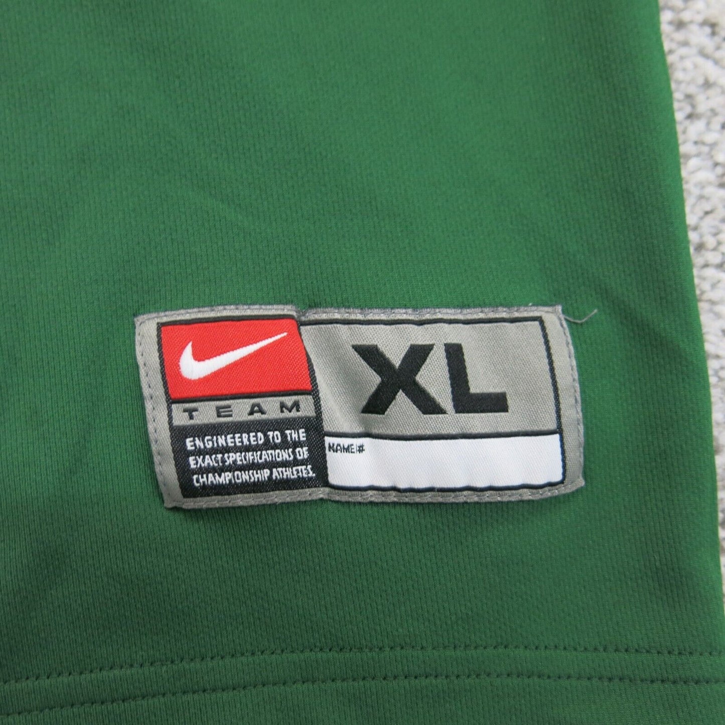 Nike Team Apparel Mens Sports T Shirt Crew Neck Alleman Logo Green Size XL