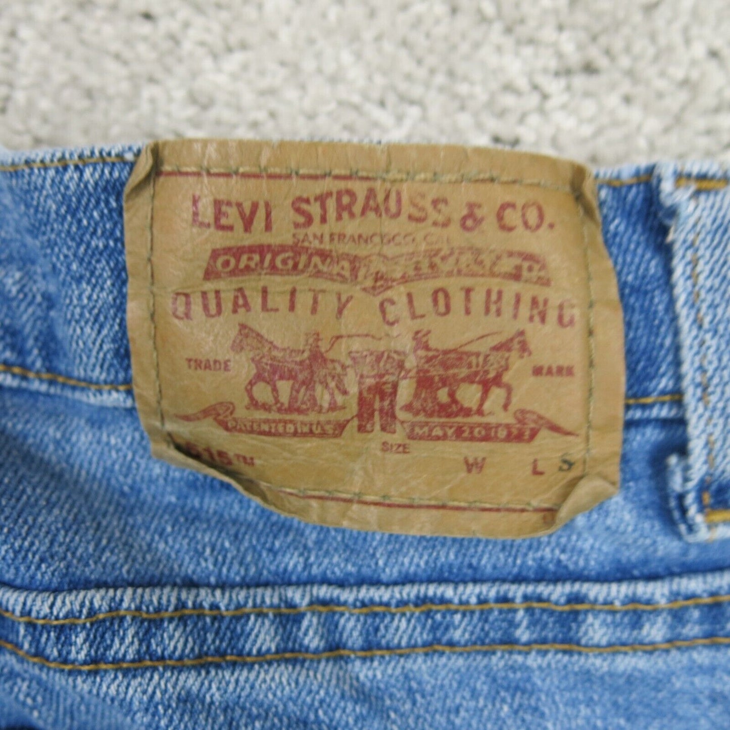 Levis Mens Straight Leg Jeans Mid Rise Flat Front Five Pockets Blue Size 12S