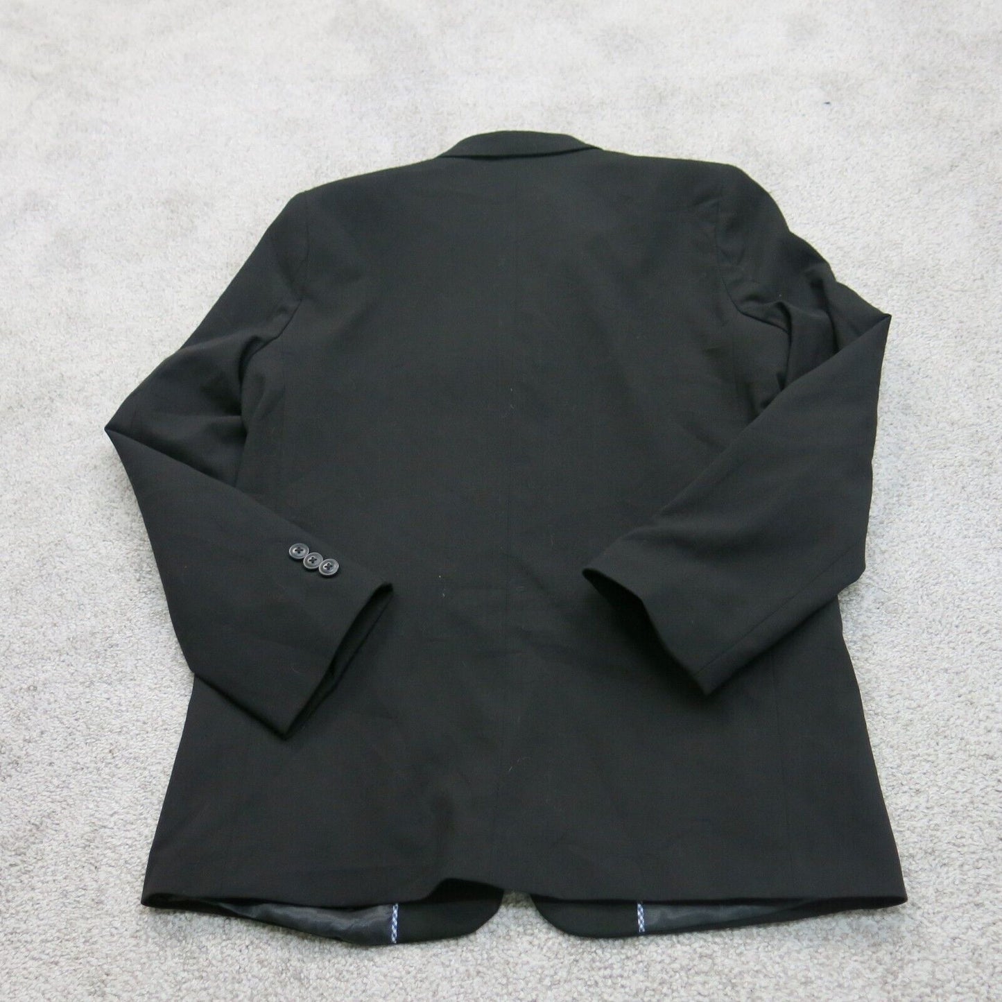 Chaps Mens Blazer Coat Single Breasted Pockets Long Sleeve Black Size 18 Reg