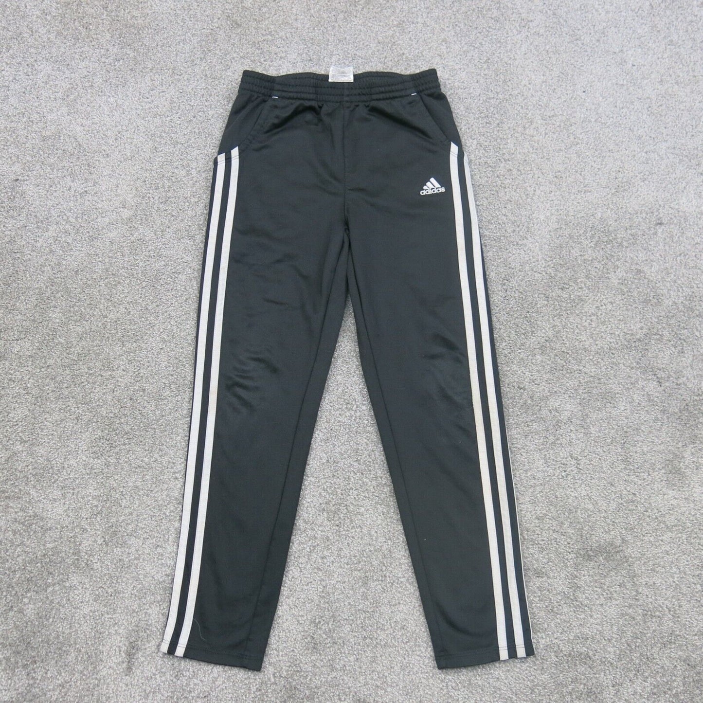 Adidas Pants Womens Size S Black Athletic Activewear Pants 3 White Side Striped