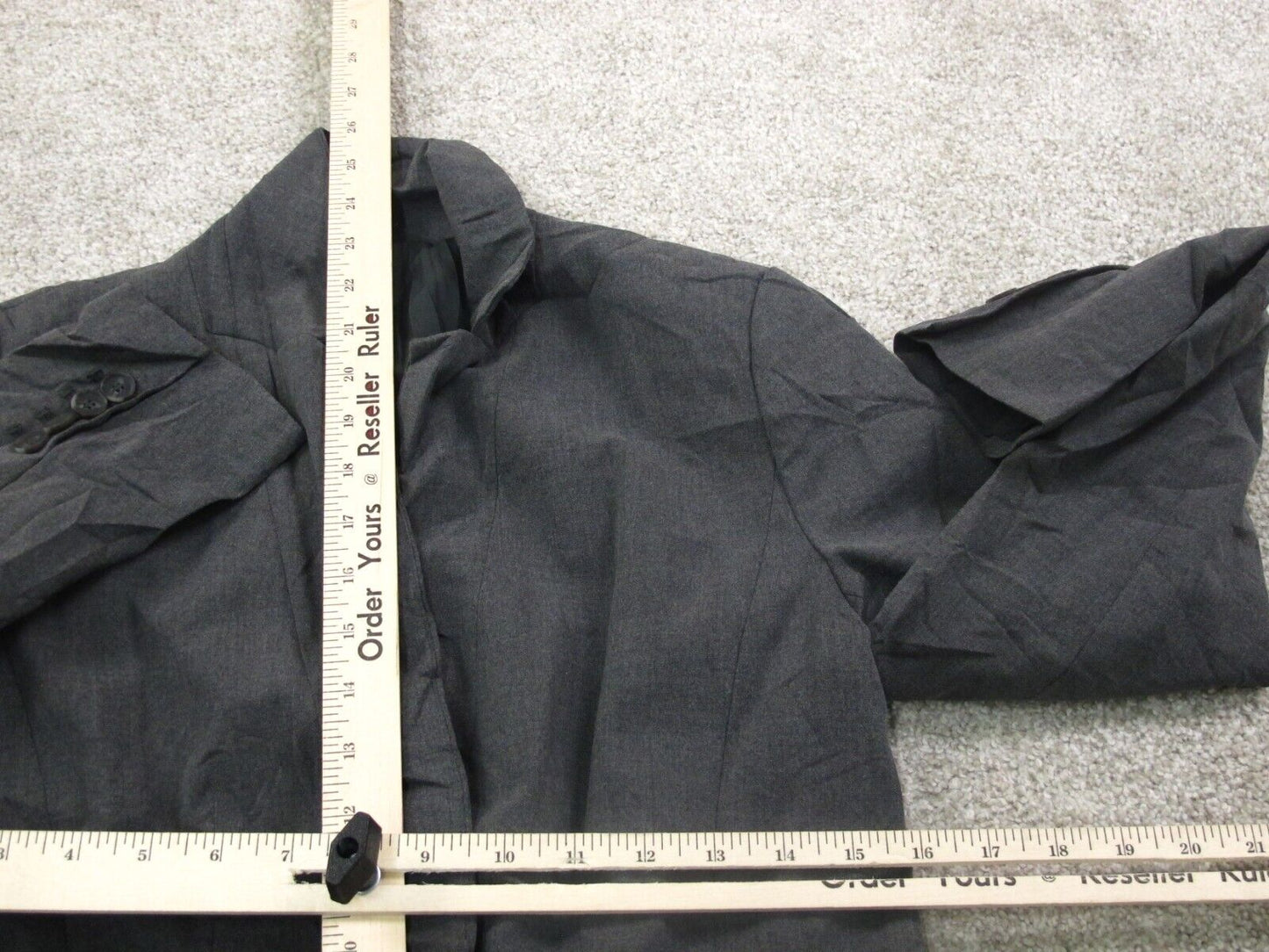 Ann Taylor Factory Women Blazer Coat Long Sleeves Front Button Pocket Black SZ 4