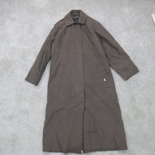 London Fog Womens Long Over Coat Long Sleeve Collared Brown Size Medium