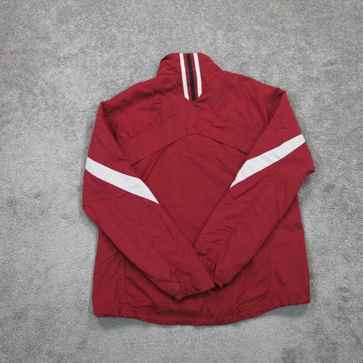 Adidas Mens Activewear Jacket Mock Neck Team Performance Logo Red Size Small