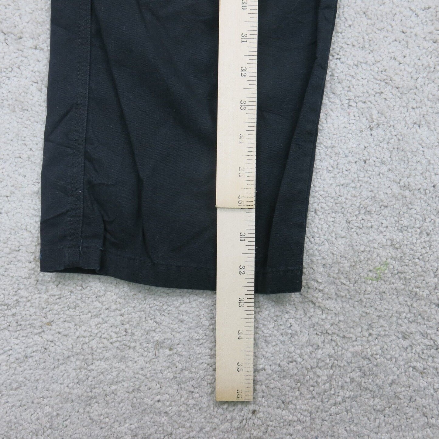 Wrangler Mens Pant Cargo Straight Leg Mid Rise Pockets Cotton Black Size W34XL30