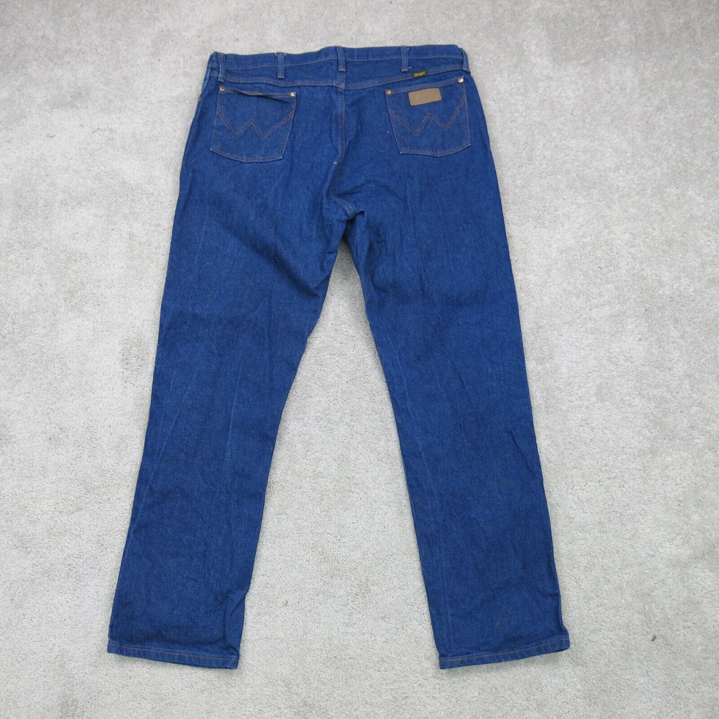 Wrangler Mens Jeans Straight Leg Denim High Rise Five Pockets Blue Size W44XL34