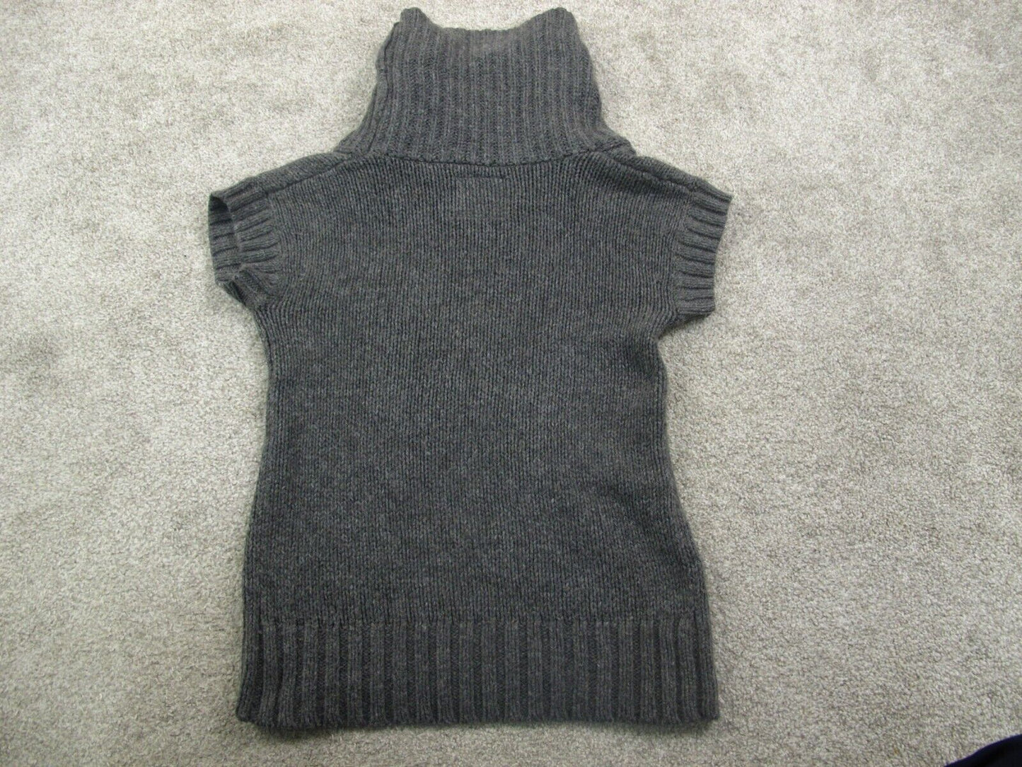 American Eagle Outfitter Womens Pullover Sweater Knitted Cap Sleeves Black SZ M