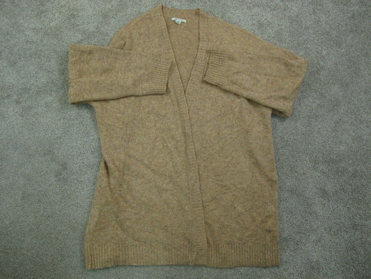 American Eagle Women Cardigan Sweater Open Front Long Sleeve Tan Khaki Size M