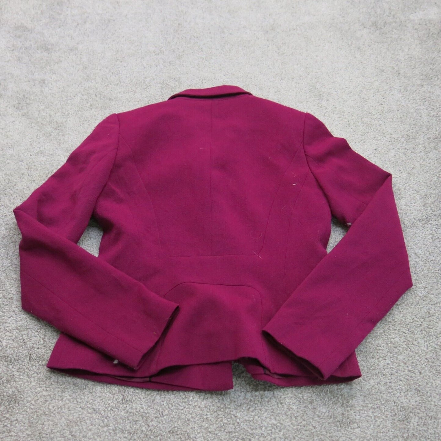 Calvin Klein Womens Double Breasted Coat Stretch Long Sleeves Maroon Size 2