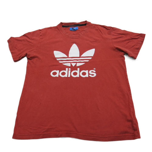 Adidas Mens Crew Neck T Shirt Graphic Tee Short Sleeve Logo Red Size Medium