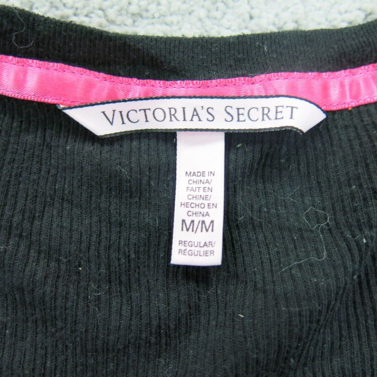 Victoria Secret Womens Pullover Hanley Sweater V-Neck Long Sleeves Black Size M