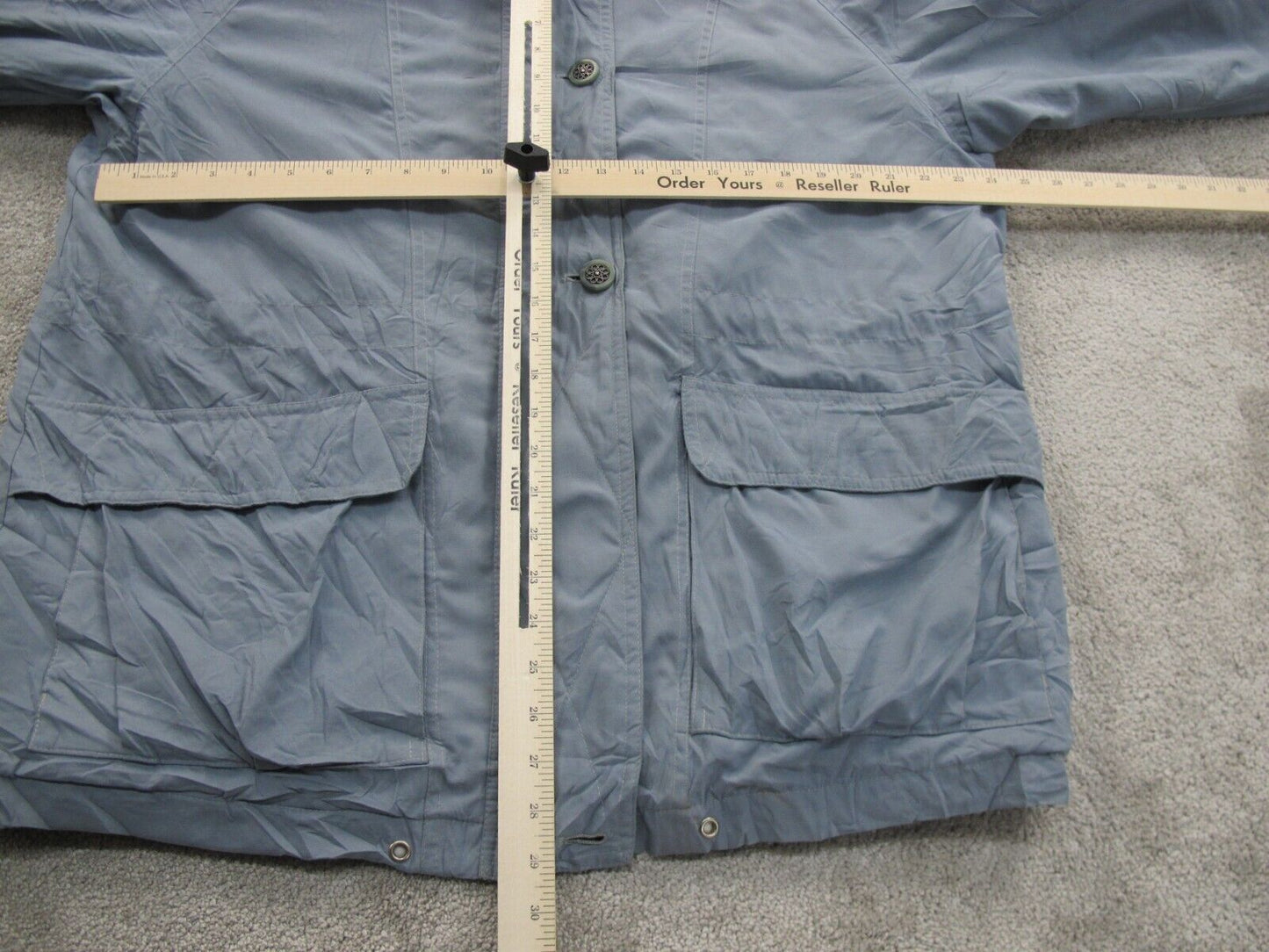 London Fog Mens Windbreaker Coat Jacket Full Zip Up Long Sleeve Blue Size XL Reg